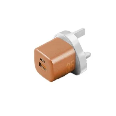 Energea Ampcharge 1-Port Usb-C & 1-Port Usb-A Gan 35W Wall Charger - Orange